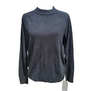 Mercer Street Studio NWT Women's Black Sweater Back Zipper Mock Neck Size Medium